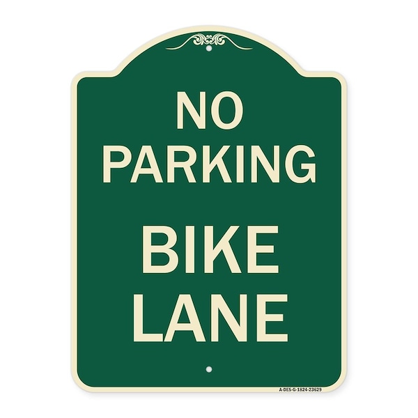 Signmission No Parking Bike Lane Heavy-Gauge Aluminum Architectural Sign, 24" x 18", G-1824-23629 A-DES-G-1824-23629 - main